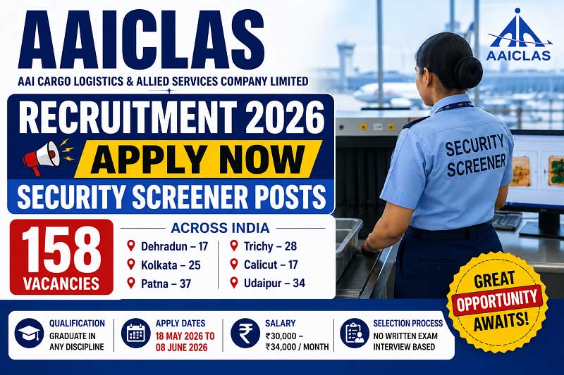 AAICLAS Recruitment 2026: Apply Now for Security Screener Posts – 158 Vacancies Across India